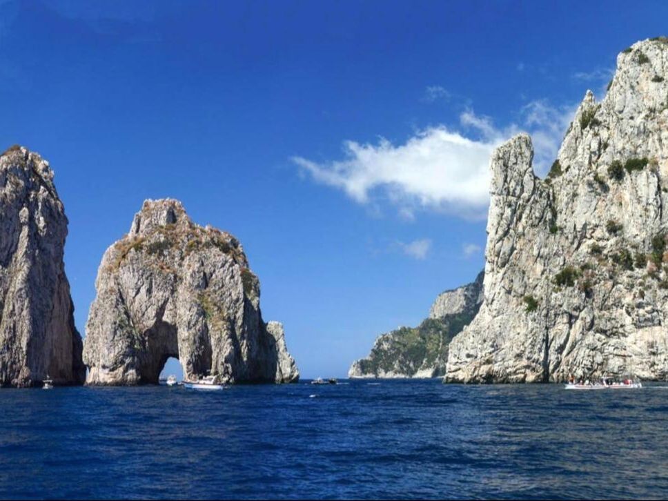 Faraglioni sea stacks and arch off the coast of Capri