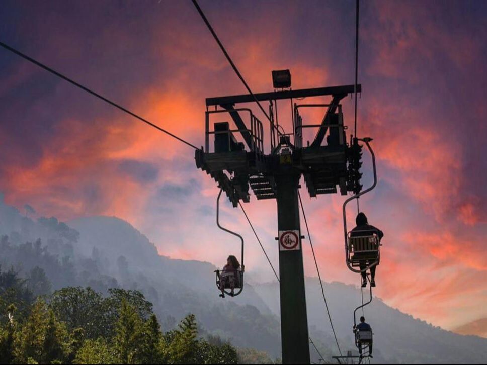 Monte Solaro chairlift on Capri at sunset, a favourite with families