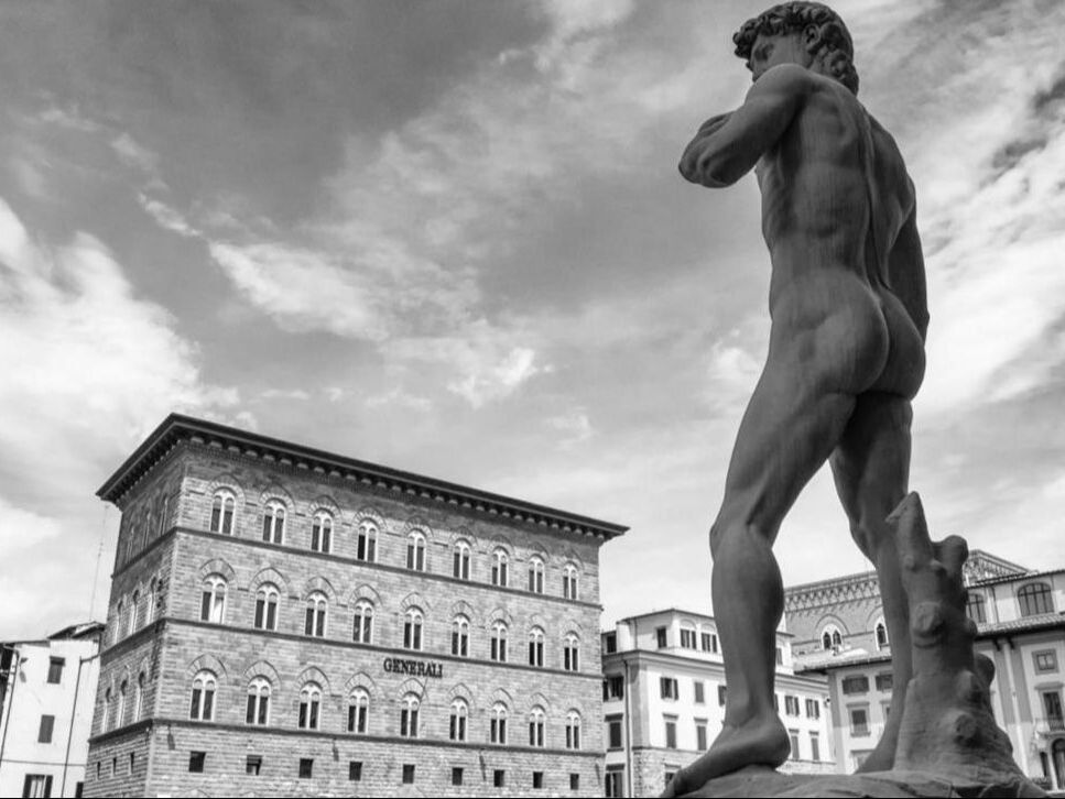 Copy of Michelangelo's David in Piazza della Signoria, Florence