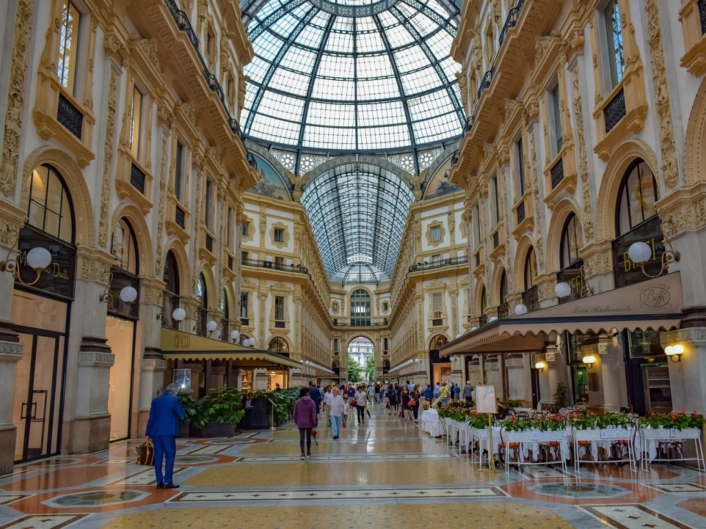 The glass dome of the Galleria Vittorio Emanuele II in Milan