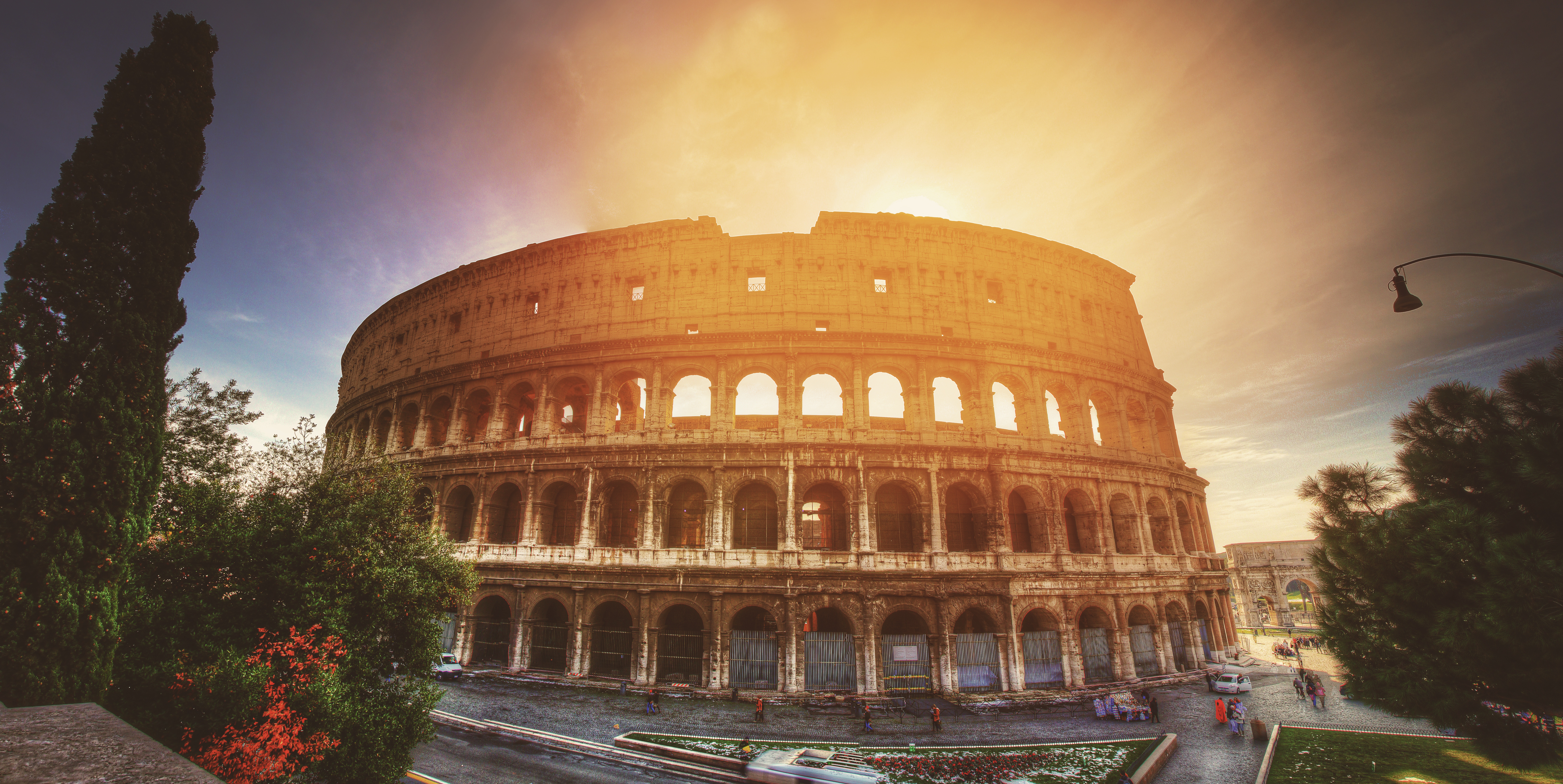 The Colosseum in Rome at sunset
