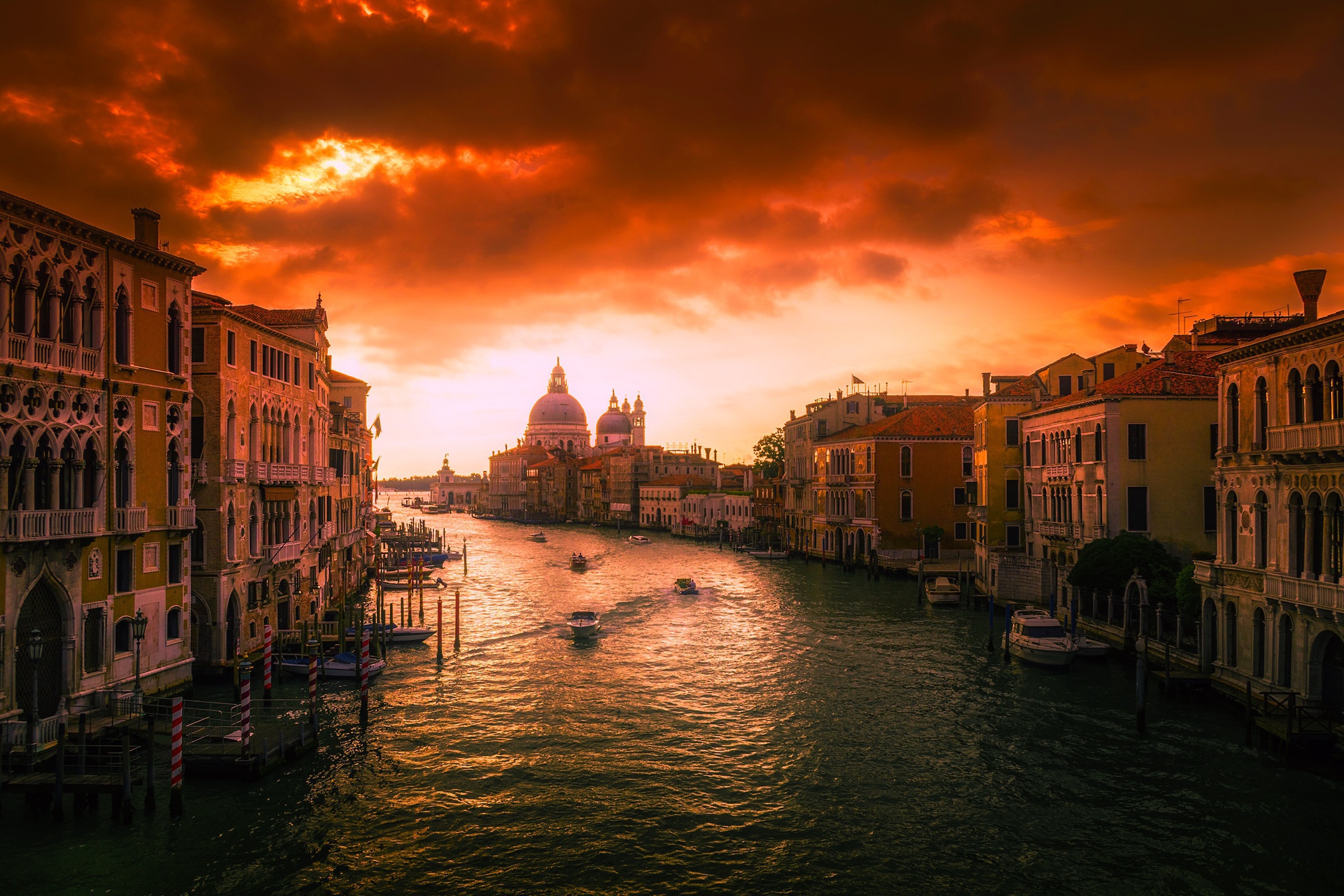 The Grand Canal in Venice at sunset