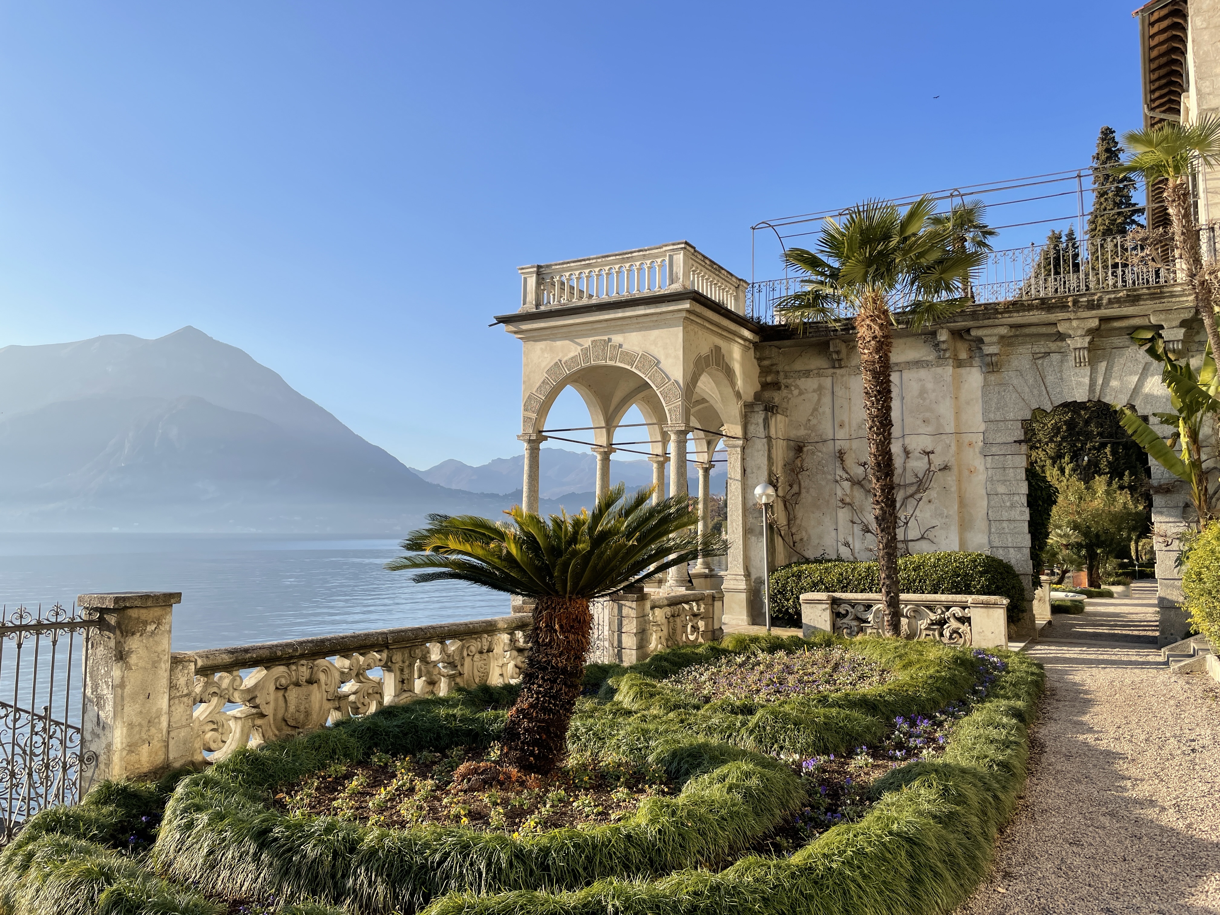 The loggia of Villa Monastero in Varenna above Lake Como